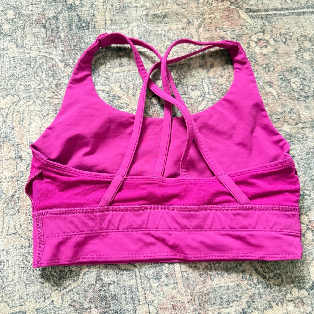 Lululemon Energy Longline Bra Bright Pink Raspberry size 8 W2AV0S - Picture 4 of 6